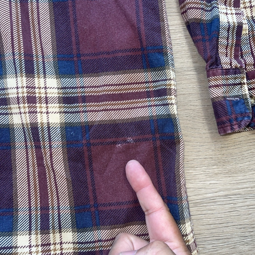 Alexander Martin Burgundy Plaid Long Sleeve Casual Shirt 100% Cotton Size MT/ML - Picture 3 of 7